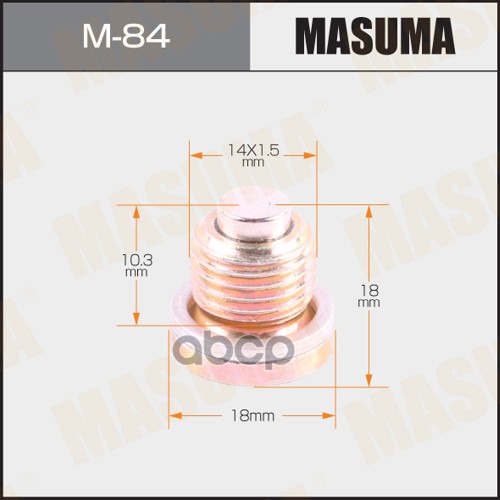 Болт Маслосливной С Магнитом (С Шайбой) Vag 14X1.5mm Masuma M-84 Masuma арт. M-84