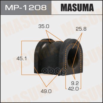 Втулка переднего стабилизатора L=R HONDA Accord 03-08 MASUMA MP-1208 Masuma арт. MP-1208
