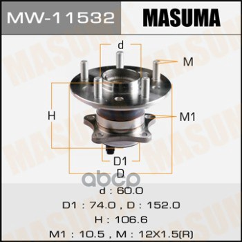 Ступичный Узел Masuma Rear Camry/ Acv51l, Gsv50l  Lh   (With Abs) Masuma арт. MW11532