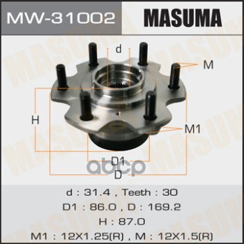 Ступица передняя MITSUBISHI MONTERO MASUMA MW-31002 Masuma арт. MW-31002