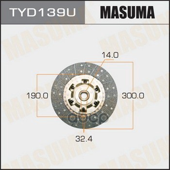 Диск сцепления TOYOTA COASTER MASUMA TYD139U Masuma арт. TYD139U