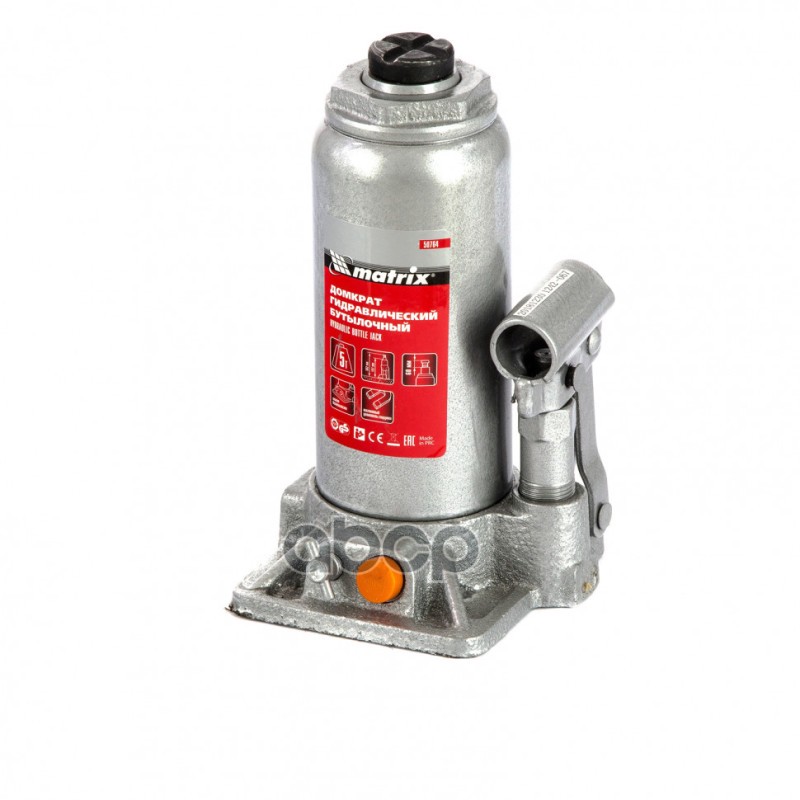 Домкрат гидравлический бутылочный, 5 т, h подъема 197-382 мм MATRIX 50764 MATRIX 50764 Matrix арт. 50764