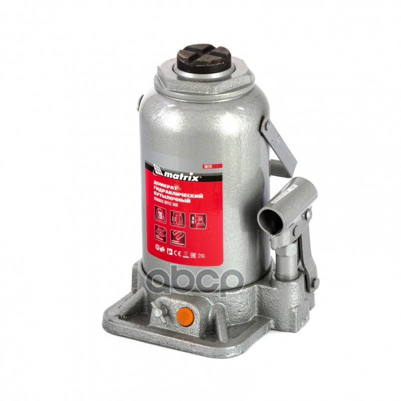 Домкрат гидравлический бутылочный, 20 т, h подъема 244-449 мм MATRIX 50778 MATRIX 50778 Matrix арт. 50778