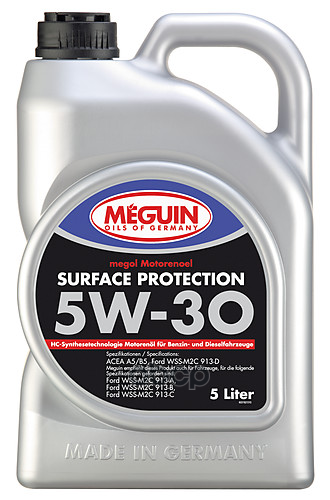 Meguin 5W-30 5L 3192 Megol Motorenoel Surface Protection A5/B5 Нс-Синт. Мот.масло