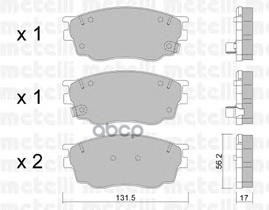 Колодки торм.диск. Mazda 6 (02-) Metelli арт. 22-0475-0