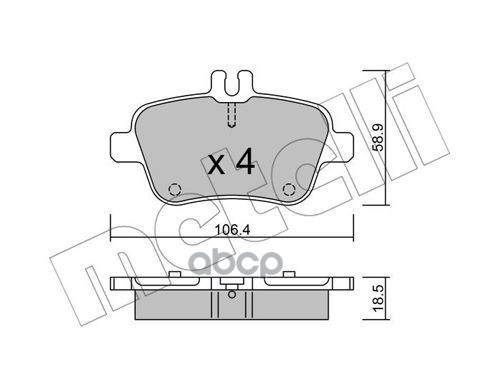 Колодки торм. диск. MB SLK (R172) 200  250  350 (11-) Metelli арт. 22-0966-0