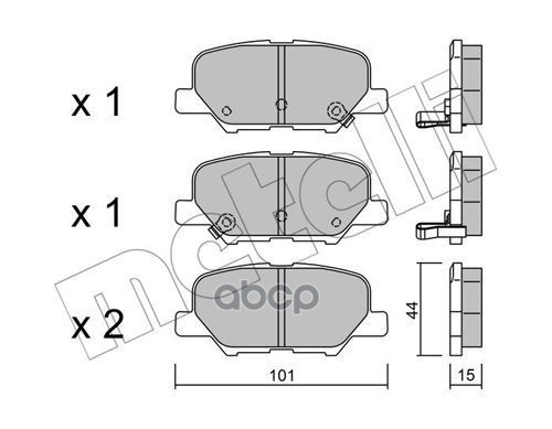 Колодки торм. диск. MAZDA 6 (GJ) (12/12-) MITS OUTLANDER III (08/12-) Metelli арт. 22-0995-0