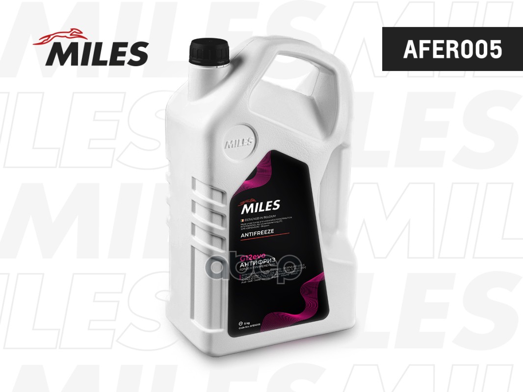 Антифриз готовый G12 evo (розовый, лобридная технология PSi-OAT ) 5 кг.  AFER005 Miles арт. AFER005
