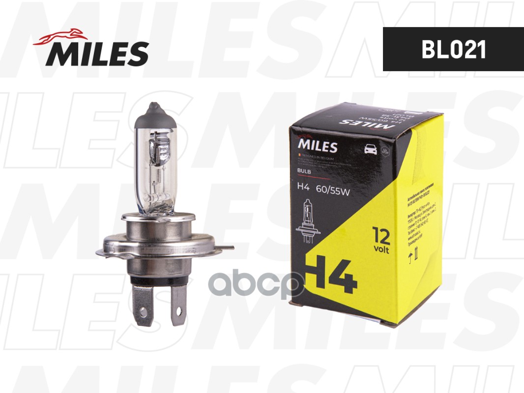 Лампа H4 12V 60/55W P43t-38  BL021 Miles арт. BL021
