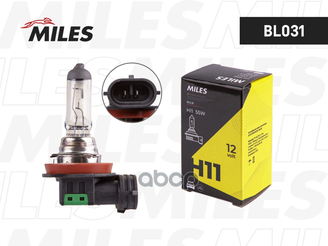 Лампа H11 12V 55W PGJ19-2 Miles арт. bl031