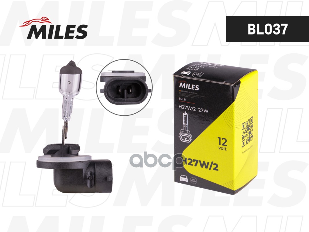 Лампа H27W/2 12V 27W PGJ13  BL037 Miles арт. BL037