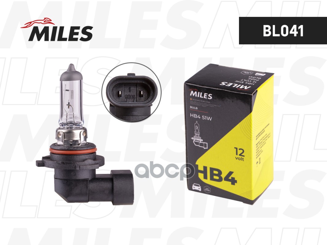 Лампа галогеновая головного света HB4 P22d 12V 51W картон 1шт Miles арт. BL041