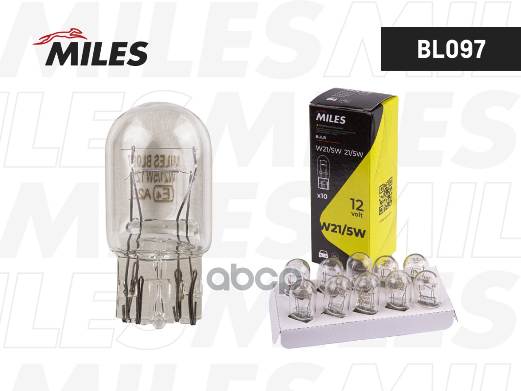Лампа W21/5W 12V 21/5W W3x16q  BL097 Miles арт. BL097