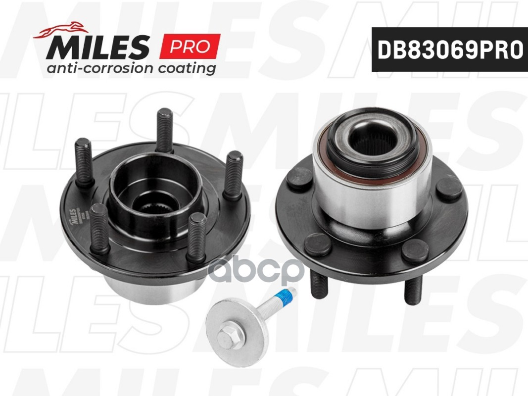 Ступица с подшипником передняя с ABS (серия PRO с антикоррозийным покрытием), S40 II/C30/C70 04-. DB83069PRO Miles арт. DB830...