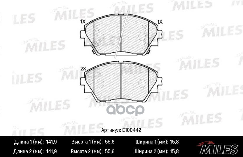 Колодки тормозные передние (Смесь Semi-Metallic) MAZDA 3 13- (TRW GDB3592) E100442 Miles арт. E100442