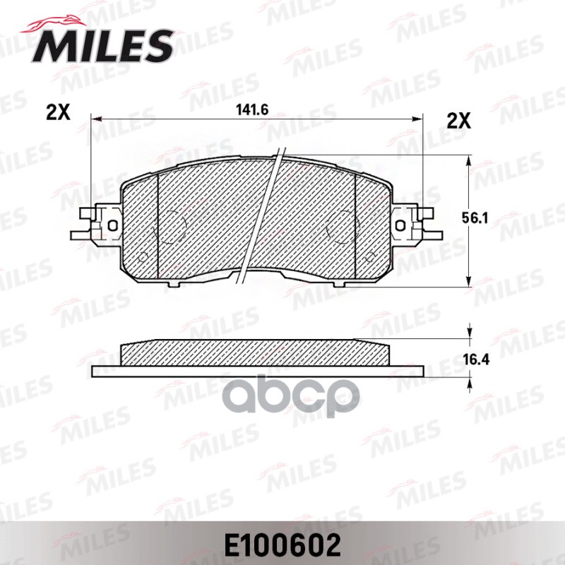 Колодки тормозные передние (Смесь Semi-Metallic) NISSAN TEANA III (J33) E100602 Miles арт. E100602