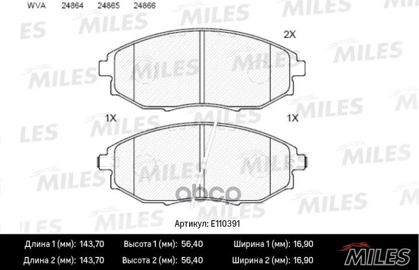 Колодки тормозные передние (Смесь Semi-Metallic) CHEVROLET EPICA 07- (TRW GDB4179) E110391 Miles арт. E110391