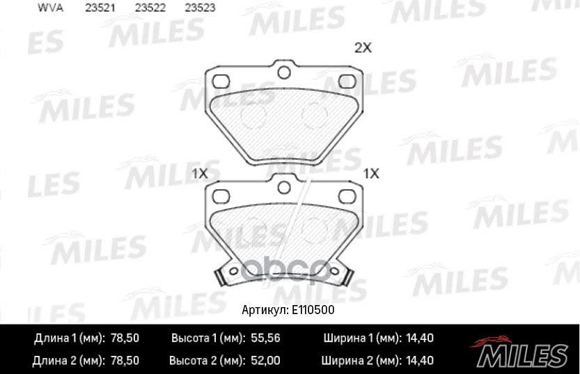 Колодки Тормозные Задние (Смесь Semi-Metallic) Toyota Celica 99-/Corolla 00-/Prius 1.5 00-/Yaris 99- (Trw Gdb3243) E110500 Mi...