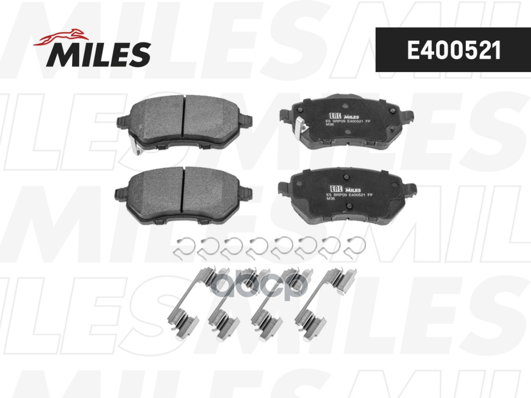 Колодки тормозные (Смесь Low-Metallic) GEELY COOLRAY - передние E400521 Miles арт. E400521