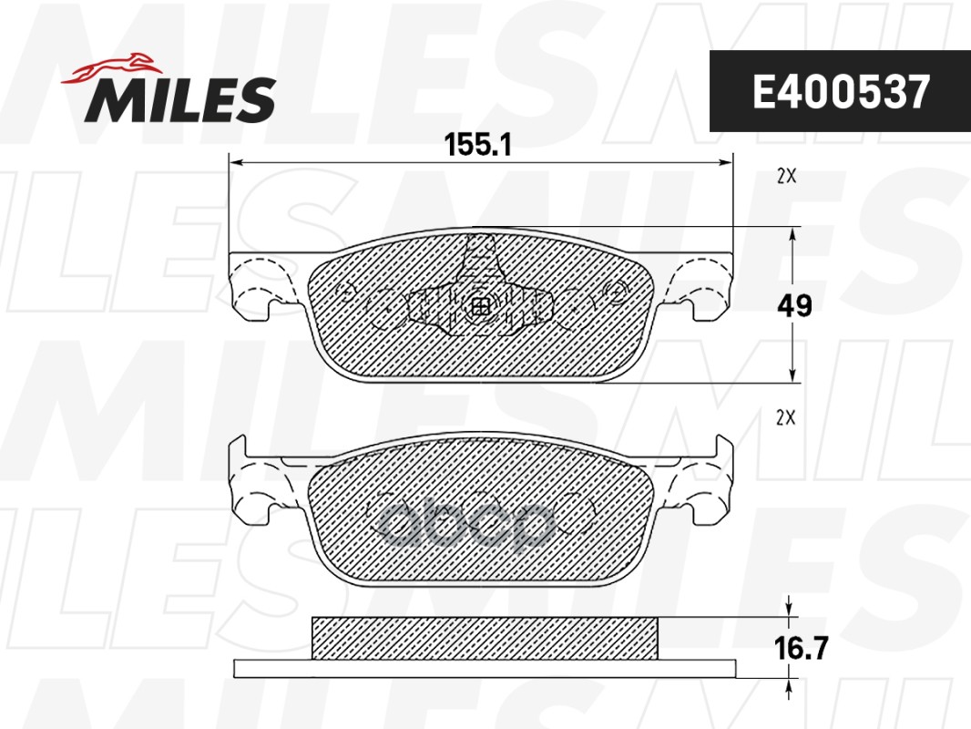 Колодки тормозные дисковые передние Miles арт. E400537