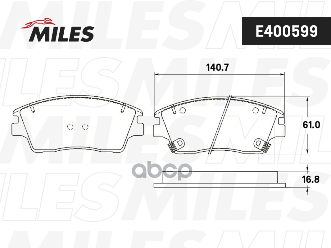 Колодки тормозные передние (Смесь Semi-Metallic) HYUNDAI TUCSON/KIA SPORTAGE 15- (TRW GDB2197) E400599 Miles арт. E400599
