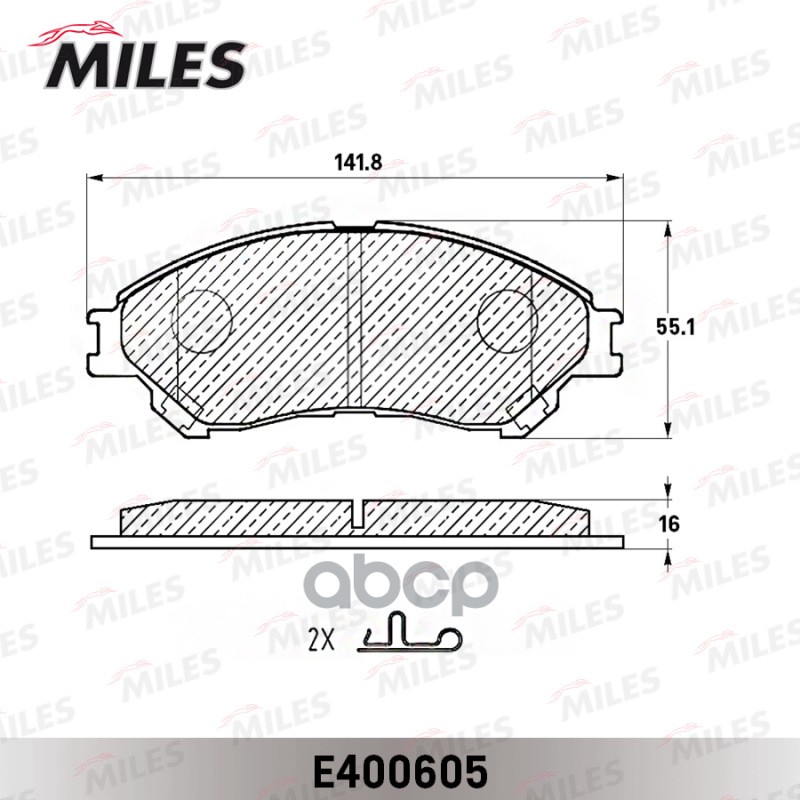 Колодки тормозные передние (Смесь Low-Metallic) SUZUKI SX4 13-/VITARA 15- (TRW GDB3633) E400605 Miles арт. E400605