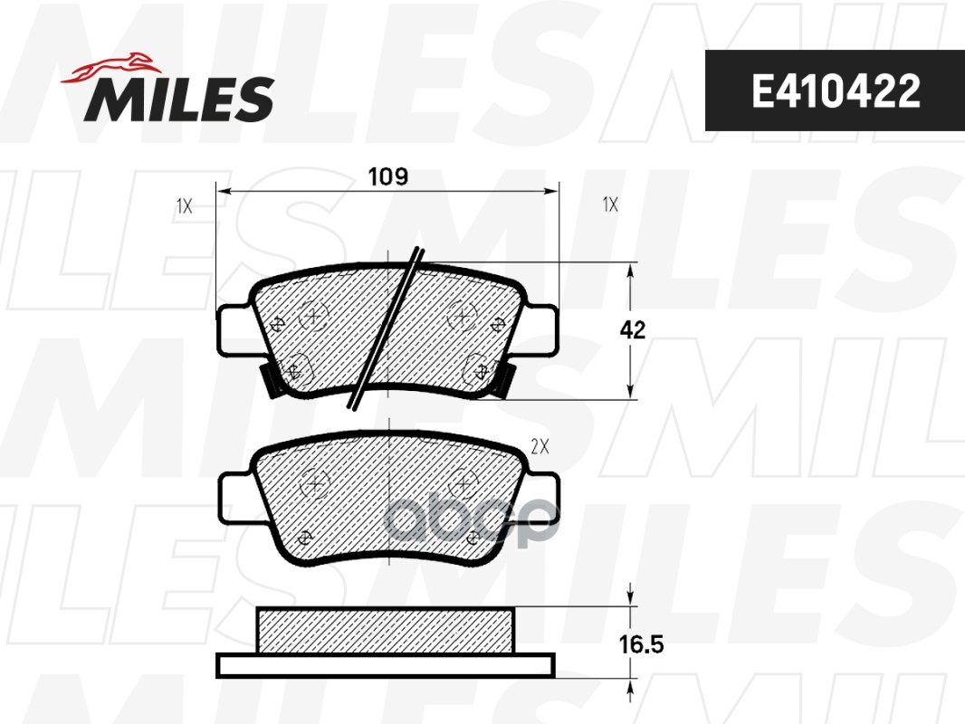 Колодки тормозные задние (Смесь Low-Metallic) HONDA CR-V III 07- (TRW GDB3576) E410422 Miles арт. E410422