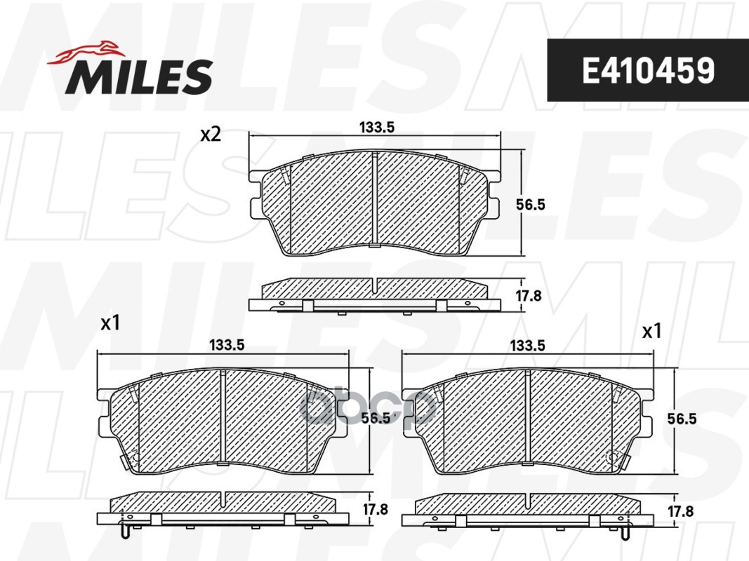 Колодки тормозные задние (Смесь Low-Metallic) MERCEDES-BENZ W205 14- (TRW GDB2071) E410459 Miles арт. E410459