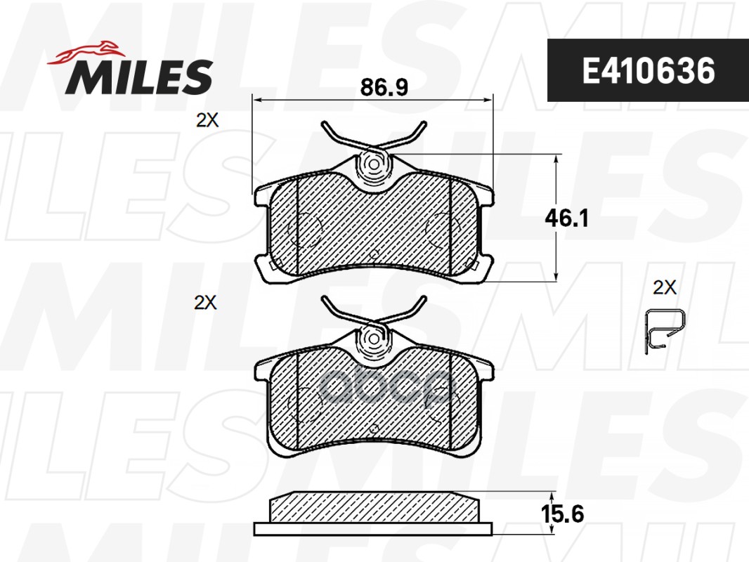Колодки тормозные задние (Смесь Low-Metallic) TOYOTA AVENSIS 1.6-2.0 97-03/COROLLA 1.4-1.9 00-02 (TRW GDB3334) E410636 Miles ...