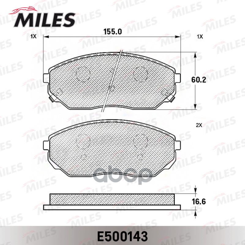 Колодки тормозные KIA SORENTO 02- передние Ceramic Miles арт. e500143