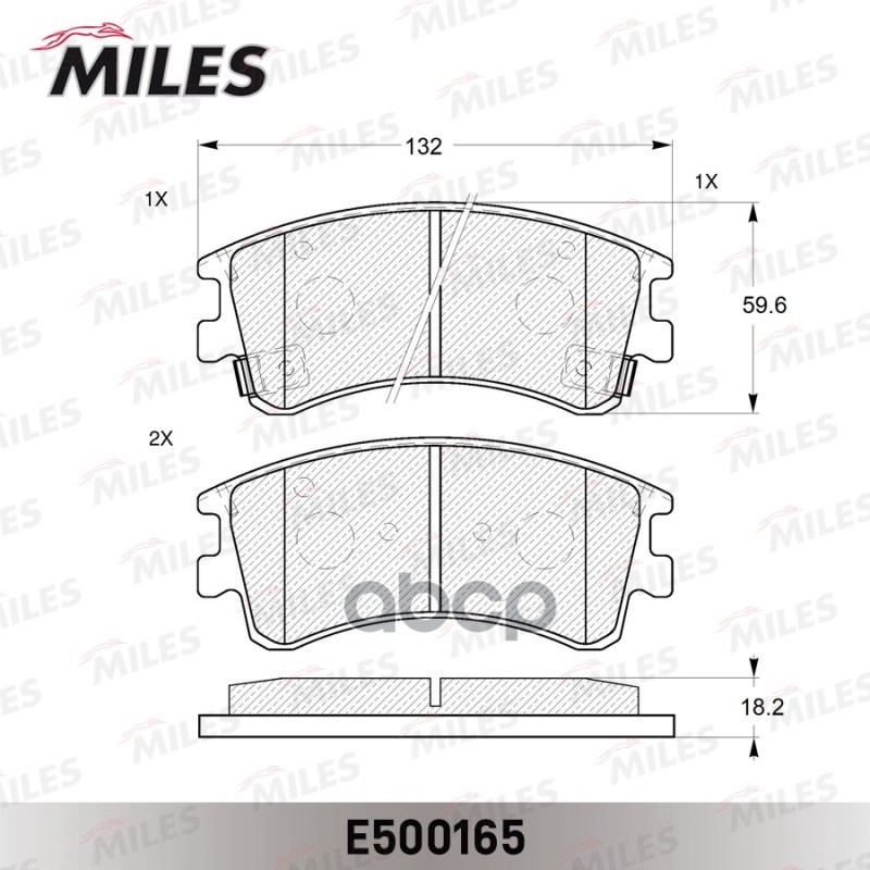 Колодки тормозные передние (с индикатором износа) (Смесь CERAMIC серия PRO) MAZDA 6 02 (TRW GDB3310) E500165 Miles арт. E500165