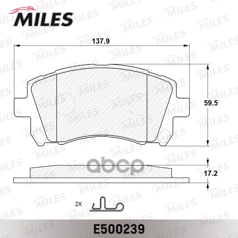 Колодки тормозные передние (Смесь CERAMIC серия PRO) SUBARU FORESTER 9702/LEGACY 9603/OUTBACK 0003 (TRW GDB3217) E500239 Mile...