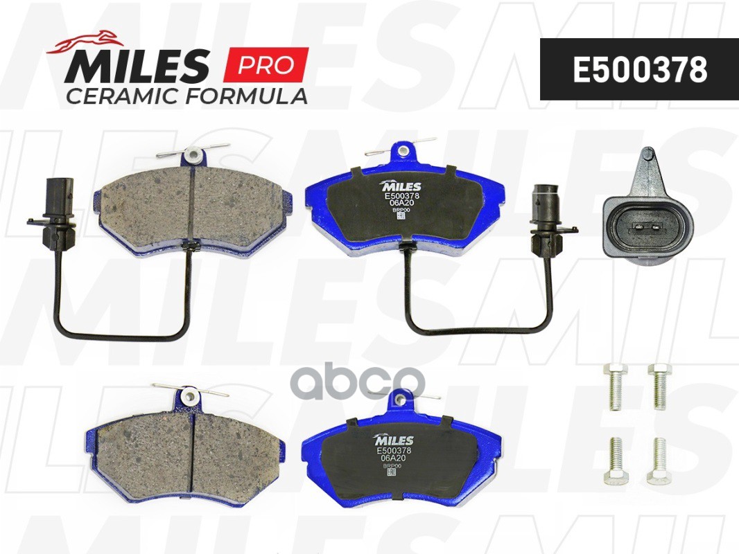 Колодки тормозные AUDI A4 99>01/PASSAT 97>01 с датчиком передние Ceramic Miles арт. e500378