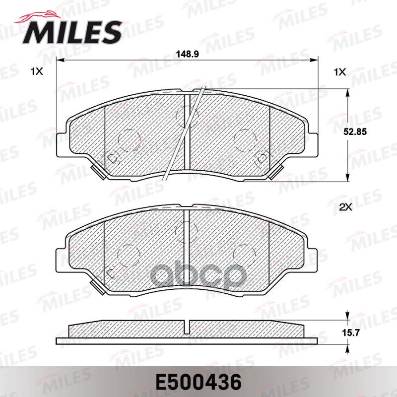 Колодки тормозные KIA SPORTAGE 2.0 94-03 передние Ceramic Miles арт. e500436