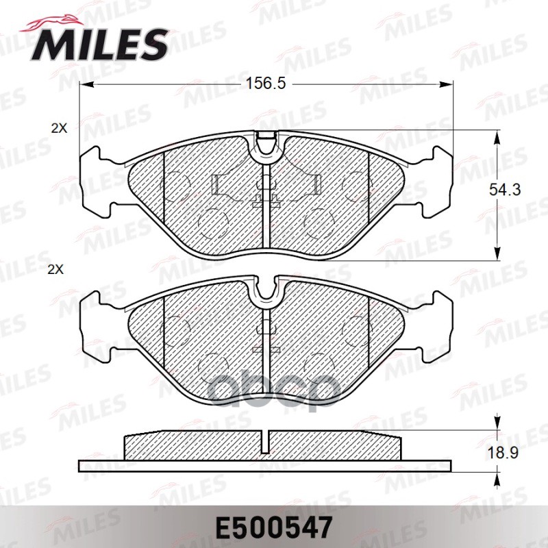 Колодки тормозные передние (Смесь CERAMIC серия PRO) SAAB 900/9000 2.0-3.0 89-98 (TRW GDB969) E500547 Miles арт. E500547