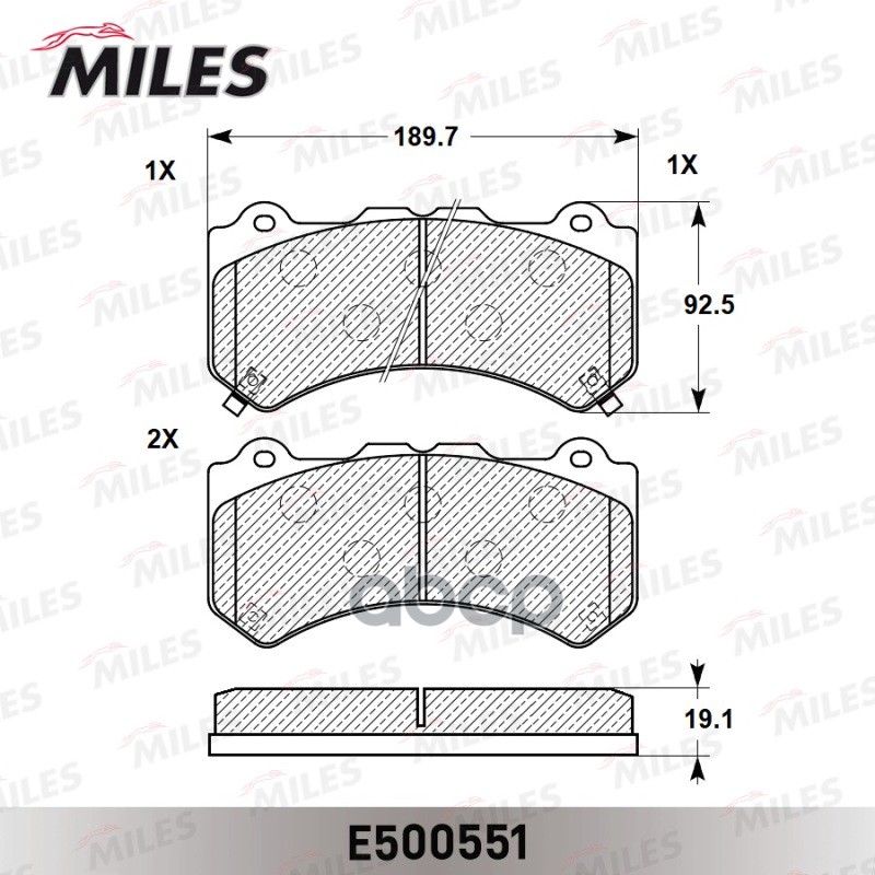 Колодки тормозные передние (Смесь CERAMIC серия PRO) JEEP GRAND CHEROKEE 10- (TRW GDB4450) E500551 Miles арт. E500551