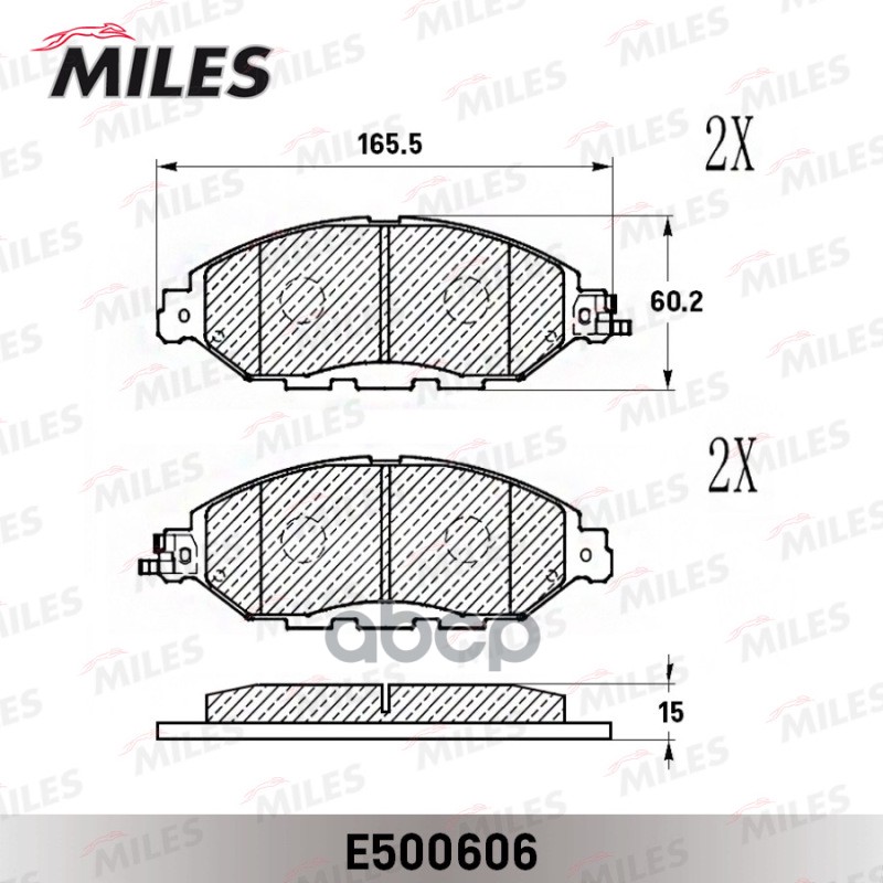 Колодки тормозные передние (Смесь CERAMIC серия PRO) NISSAN PATHFINDER 14-/INFINITI QX60 12- E500606 Miles арт. E500606