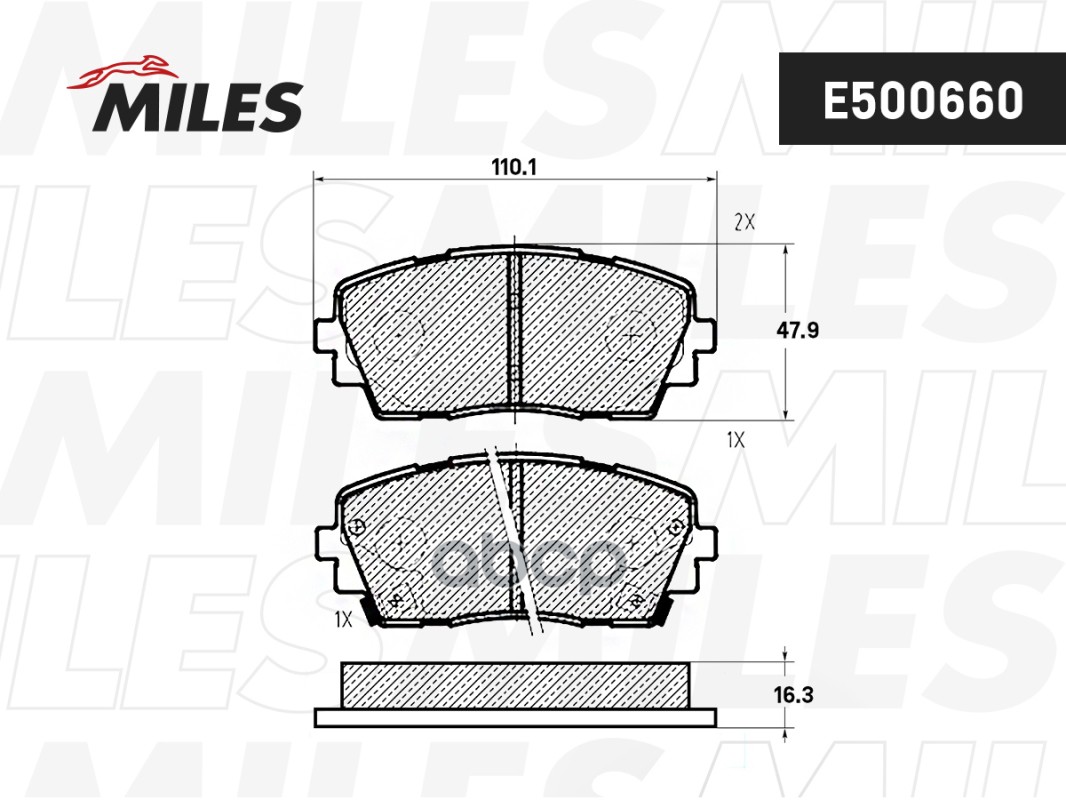 Колодки тормозные передние (Смесь CERAMIC серия PRO) KIA PICANTO 11- (TRW GDB3535) E500660 Miles арт. E500660