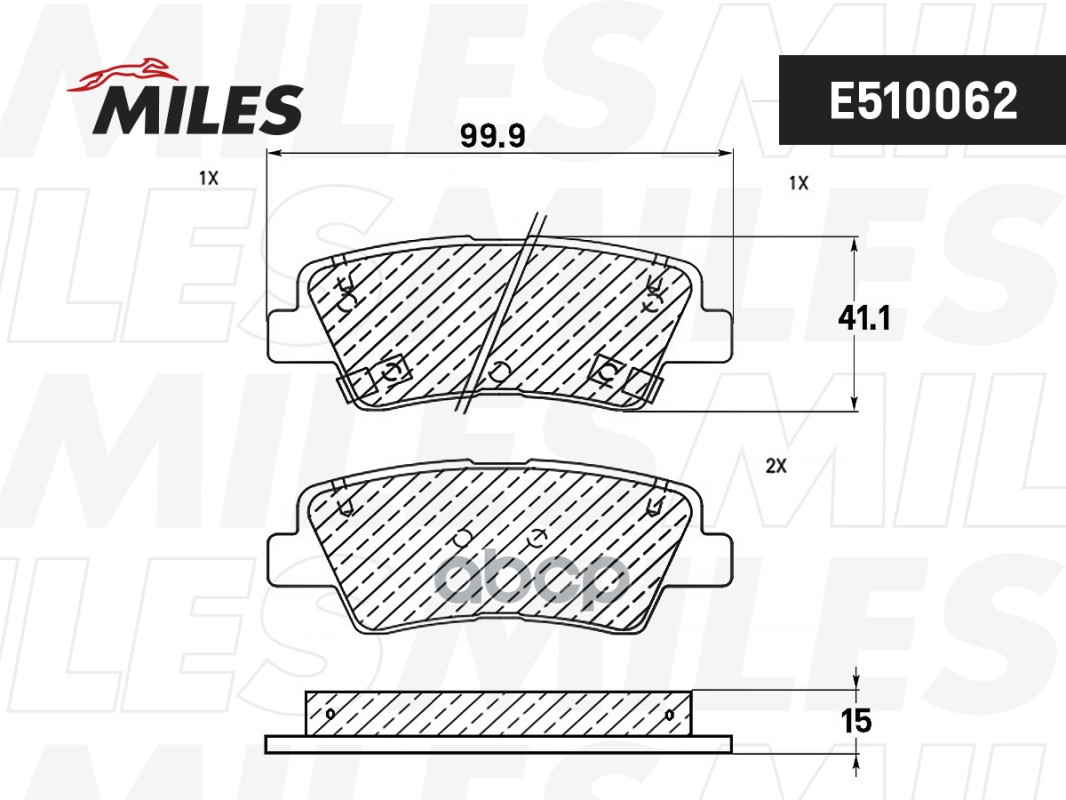 Колодки тормозные дисковые задние, Ceramic Miles арт. E510062