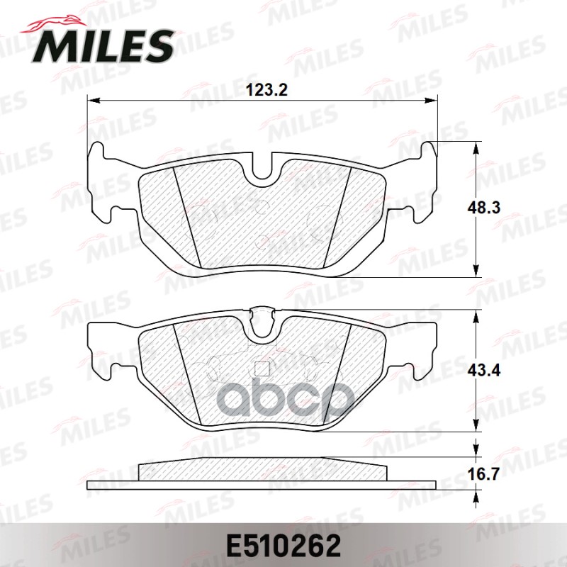 Колодки тормозные задние (Смесь CERAMIC серия PRO) BMW E81/E87/E90/E91/E84 X1 (TRW GDB1626) E510262 Miles арт. E510262