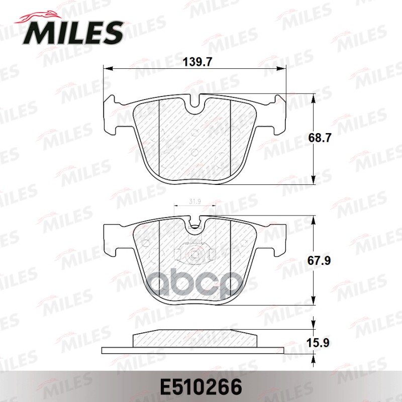 Колодки тормозные BMW E60/E61/E65/E66/E70/E71 задние Ceramic Miles арт. e510266