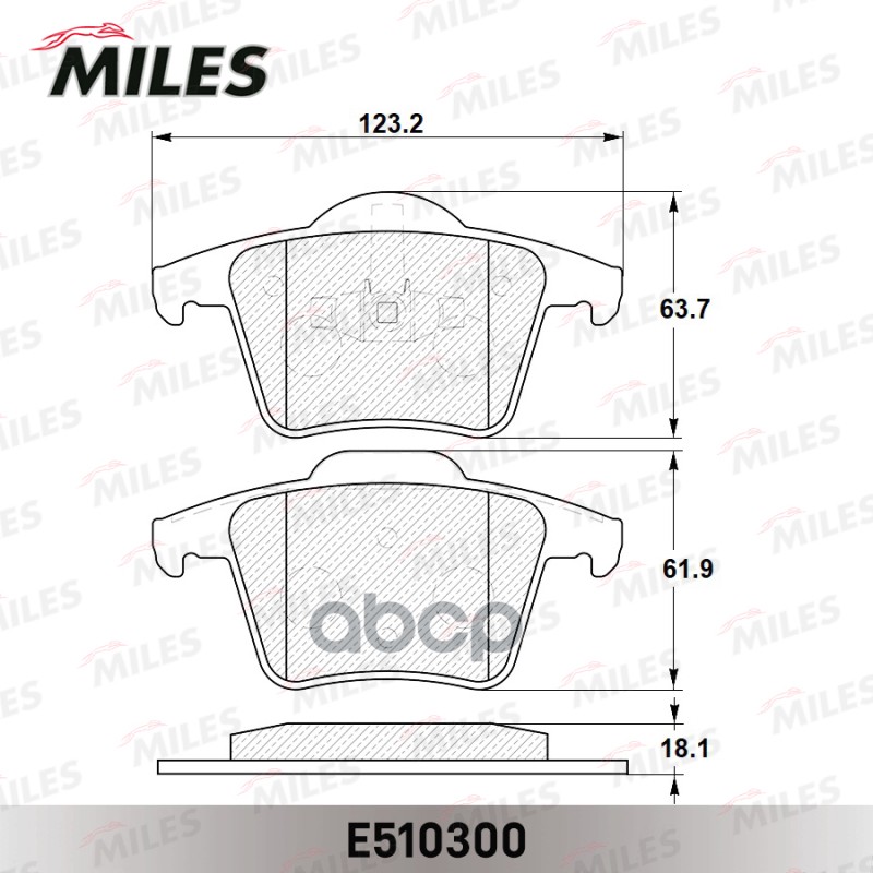 Колодки тормозные задние (Смесь CERAMIC серия PRO) VOLVO XC90 2.4-4.4 02- (TRW GDB1566) E510300 Miles арт. E510300