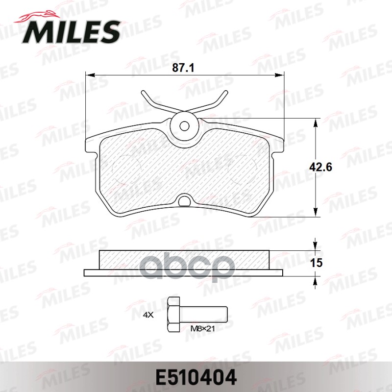 Колодки тормозные задние (Смесь CERAMIC серия PRO) FORD FOCUS 9805/FIESTA 12- (TRW GDB1354) E510404 Miles арт. E510404