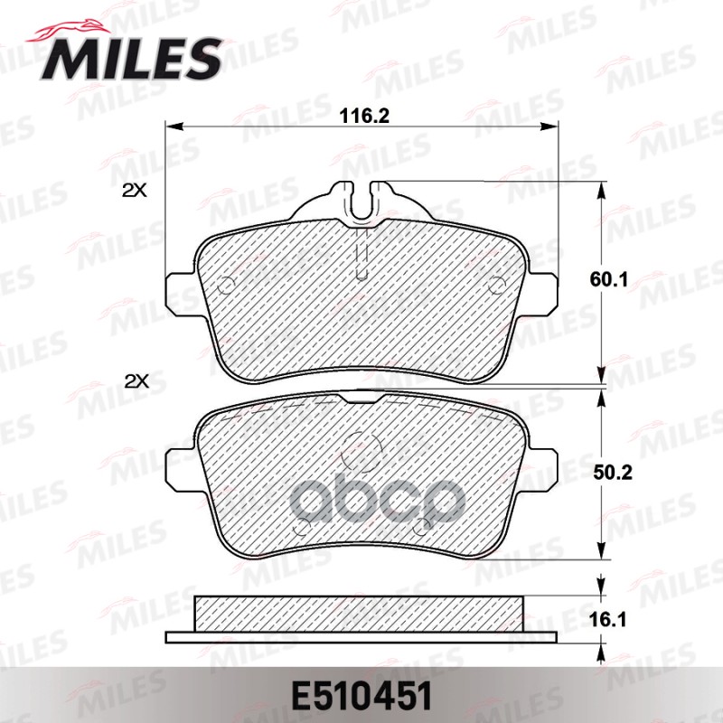 Колодки тормозные задние (Смесь CERAMIC серия PRO) MERCEDES GL X166/ML W166 (TRW GDB1947) E510451 Miles арт. E510451