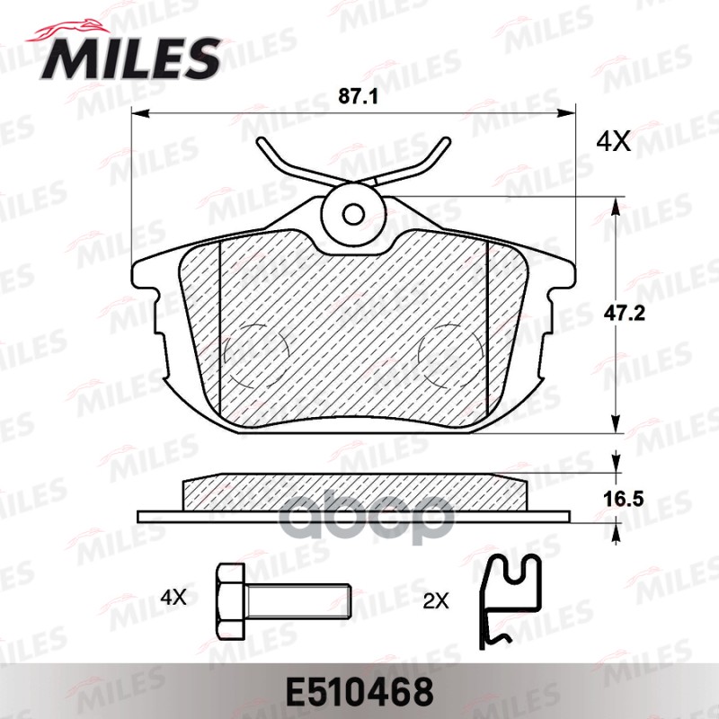 Колодки тормозные задние (Смесь CERAMIC серия PRO) MITSUBISHI COLT 04/SMART FORFOUR 05/VOLVO S40/V40 (TRW GDB1314) E510468 Mi...