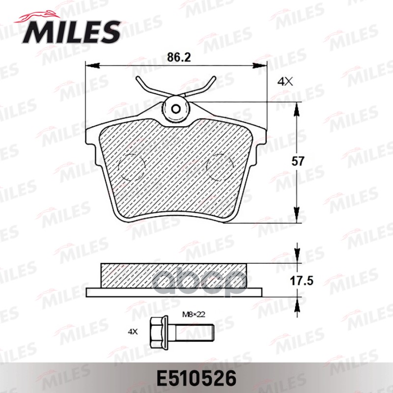 Колодки тормозные CITROEN C5 08-/PEUGEOT 407 04-/607 00- задние Ceramic Miles арт. e510526