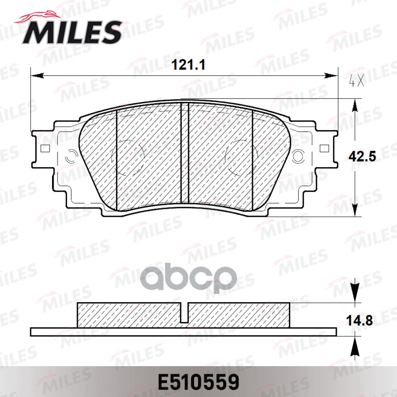 Колодки тормозные задние (Смесь CERAMIC серия PRO) LEXUS RX 15- (TRW GDB4459) E510559 Miles арт. E510559