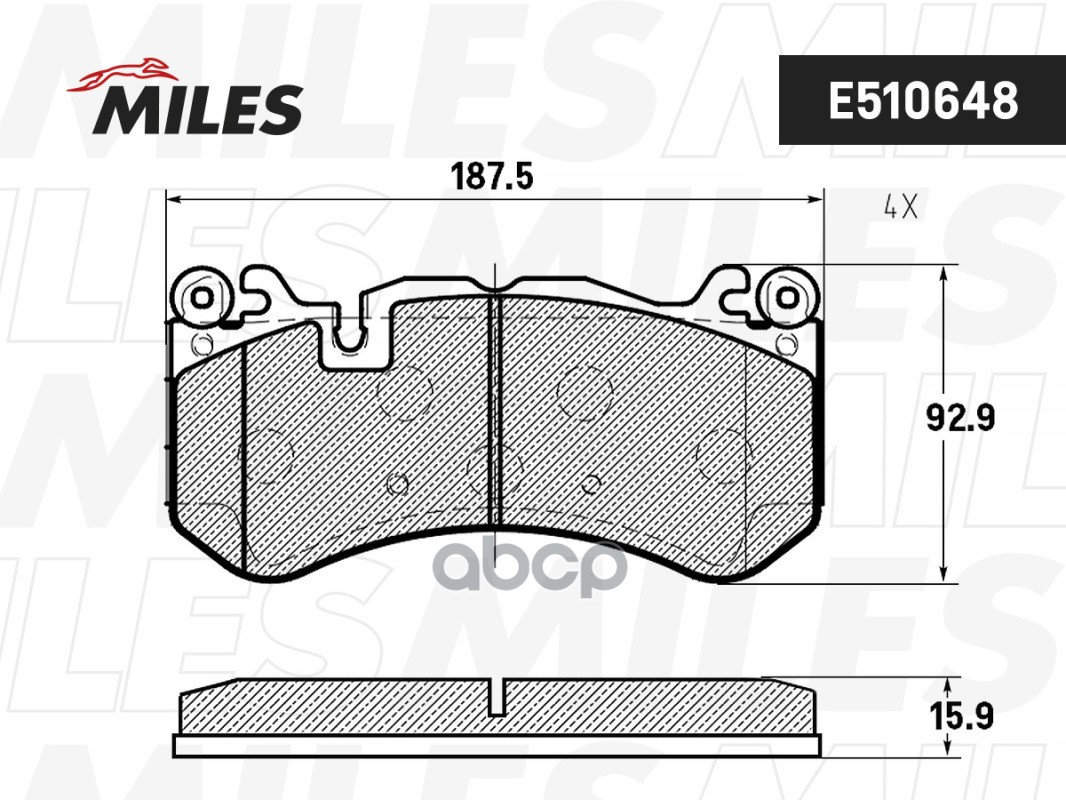 Колодки тормозные передние (Смесь CERAMIC серия PRO) W204/W211/W212/R230 63/65AMG 06- (TRW GDB1734) E510648 Miles арт. E510648