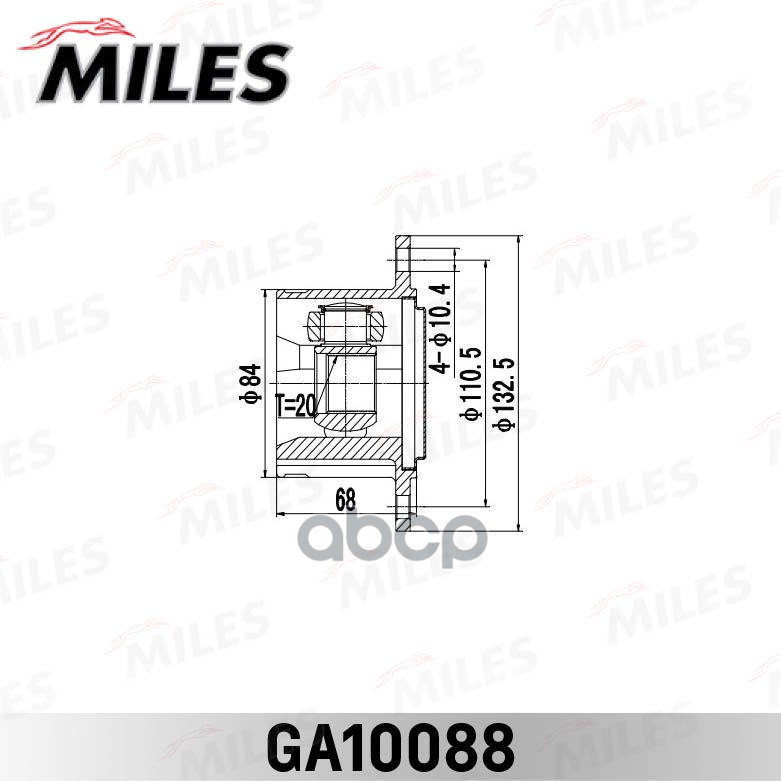 ШРУС внутренний задний TOYOTA CRESTA GX90,JZX9#,LX90,SX90 1992.10-1996.09 [JP] GA10088 Miles арт. GA10088