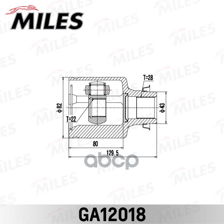 ШРУС внутренний правый MAZDA 3 BK 2003-2008 GA12018 Miles арт. GA12018
